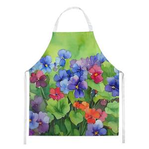 Illinois Violet Watercolor Unisex Large Multicolor Adult <b>Apron</b> <b>for</b> <b>Cooking</b> Baking Crafts Gardening Kitchen Serving <b>for</b> Men Women - Product Image 1