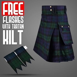 Tartan <b>Utility</b> <b>Kilt</b> for Men I 16oz Scottish Tartan <b>Kilts</b> 5 Yards Premium <b>Kilts</b> - Product Image 4