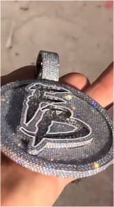 Colgante Personalizado de Fábrica para Hombre, con Incrustaciones de Moissanita VVS, Plata de Ley Chapada en Oro, Estilo Hip Hop, con Logotipo y Nombre Personalizados, Certificado GRA - Product Image 3