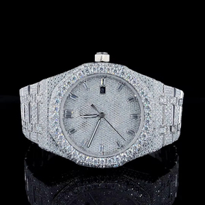 Luxury Eco-Friendly Lightweight Moissanite <b>Quartz</b> <b>Watch</b> with Glass Dial for Women & <b>Men</b> Stainless Steel Fashion Wristwatch - Product Image 1