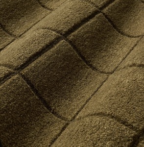 Hand Tufted Wool <b>Rug</b> Modern Abstract Carved Design Olive Brown Luxury Eco-Friendly Area <b>Rug</b> Textured Abstract Pattern - Product Image 6