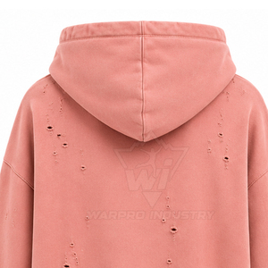 Sudaderas con capucha de algodón grueso para mujer, con estampado personalizado, ropa de moda al por mayor, sudaderas con capucha con lavado ácido y efecto desgastado. - Product Image 5