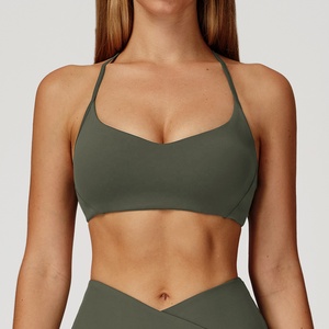 Sujetador Deportivo de Alto Soporte para Mujer con Logotipo Personalizado, Diseño a Cuadros, Transpirable, de Secado Rápido, 100% Poliéster, Construcción sin Costuras - Product Image 5