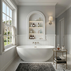 Baignoire ovale autoportante modèle FW-7700-60, moderne, durable, écologique, en acrylique, pour usage intérieur - Product Image 6