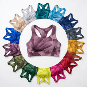 2026 New Latest Style Customized Sports <b>Bra</b> Breathable Racerback Workout Yoga Fitness Gym Padded Stretch Quick Dry Crop Top - Product Image 1