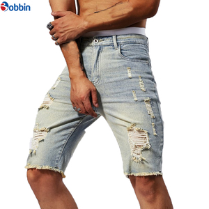 Pantalones vaqueros cortos de mezclilla para hombre, estilo urbano, a la moda, personalizados, de verano, rasgados, ajustados, desgastados, para hombre - Product Image 2