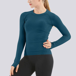 Haut de compression doux pour femme, en maille, sous-vêtement technique pour l'entraînement en extérieur, fournisseur de logos personnalisés, direct usine - Product Image 1
