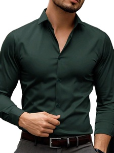 Men's 100% Cotton Formal Dress <b>Shirts</b> Long Sleeve Breathable Anti-Wrinkle for <b>Office</b> European Uniform Casual Business Wear - Product Image 4