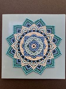 Decorative Embroidered Beaded Coaster Set Handmade Customized Shape <b>Table</b> <b>Protector</b> for Modern Rustic Home Decor Earth Day - Product Image 2