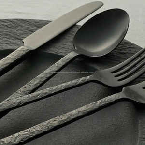 Holiday <b>Decoration</b> <b>Black</b> Cutlery Set American Style Decorative Flatware Sets Handicrafts Metal Cutleries OEM Support - Product Image 5