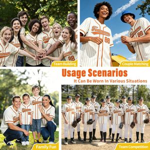 Wholesale Custom Adult Softball & Baseball Jerseys 100% Polyester Printed Breathable Moisture-Wicking Customizable Team Jerseys - Product Image 2