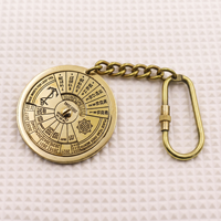 Porte-clés Calendrier Métal Vintage Date Anniversaire Unique Significatif Anneau de Clés Rond Souvenir Nautique Cadeau avec Logo Personnalisé