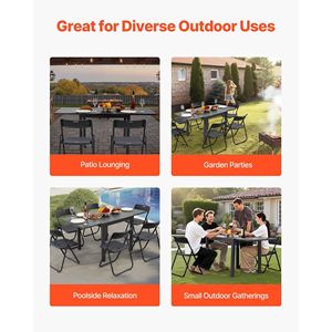 Tavolo da Pranzo da Esterno Espandibile 32-63 Pollici, Rettangolare con Telaio in Alluminio e Doghe in Acciaio, Tavoli da Bistrot per Giardino per 4-6 Persone - Product Image 6