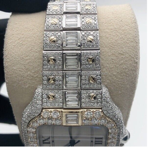 2024 nouveauté laboratoire cultivé Hip Hop Style Baguette diamant montre de haute qualité glacé DEF pour les affaires Sport mode acier inoxydable - Product Image 3