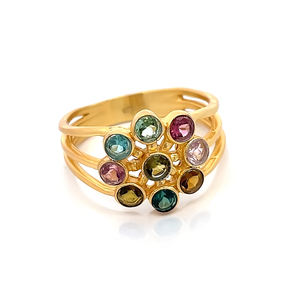 Anillo de Promesa Minimalista para Niños, Chapado en Oro, Plata de Ley 925, con Turmalina, Engaste de Bisel, Talla Personalizada - Product Image 4