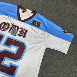 Maillots de football à col en V en mesh avec impression du nom de l'équipe, manches courtes, grandes tailles, respirants, design personnalisé, maillot de football américain en mesh - Product Image 4