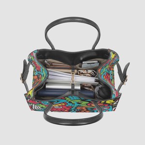 Bolso Boston para mujer, de piel auténtica, con estampado de dibujos animados, con un solo asa, de lujo, moderno, para uso diario, de gran capacidad, portátil - Product Image 4