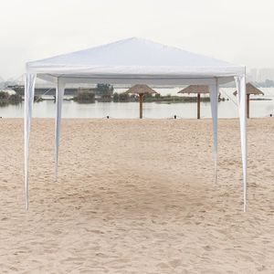 Tenda Impermeabile Bianca 3x3m con Palo in Alluminio e Telaio in Acciaio, Personalizzabile in Tessuto PVC Poliestere Include Tubi a Spirale per Pareti Laterali - Product Image 4