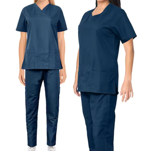 <b>Doctor</b> Nurse Medical Scrub Uniform <b>Set</b> with V Neck Top and Elastic Waist Pants Comfortable Hospital Nursing Scrubs Wholesale - Product Image 5