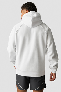 Sudadera con Capucha Blanca para Hombre, Corte Regular, Color Sólido, Casual, Manga Raglán, 100% Algodón, Transpirable, Ecológica, 300g - Product Image 3