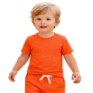 100% Cotton Baby <b>Boys</b> Top and Bottom Set Customized Soft Breathable Skin Friendly Comfortable Infant Daily Wear Outfit - Product Image 1