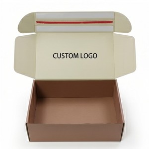Boîte d'expédition rectangulaire en carton ivoire avec logo personnalisé, emballage cadeau en carton, impression offset, design quadricolore - Product Image 1