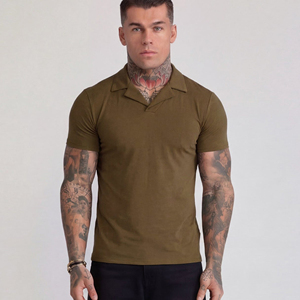 Camiseta Casual para Hombre 2025, Cómoda, Estilo Urbano, Tipo Polo, en Color Sólido, Tejido de Punto - Product Image 6