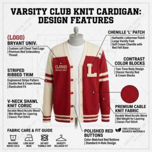 Custom ODM Greek Letter D9 Sorority Fraternity Varsity <b>Cardigan</b> Sweater Chenille Embroidery College University 100% Acrylic KAP - Product Image 4