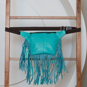 New Fashion Tooled Hair-On Genuine <b>Leather</b> Women Fanny Pack Western Turquoise Floral Cowhide <b>Bum</b> <b>Bag</b> Cowgirl Waist Pocket Belt - Product Image 5