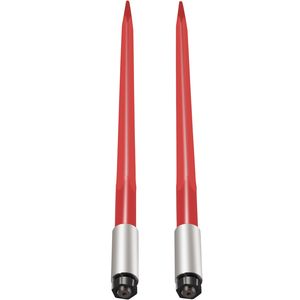 Coppia di Forche per Balle di Fieno Quadrate da 39 Pollici con Rivestimento Rosso, Capacità 3000 Libbre, Attacco Rapido, per Pressa Imballatrice - Product Image 1