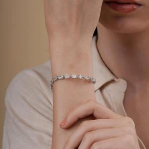 Moissanite Tennis Bracelet Sterling Silver Multi Shape Sparkling Statement Bridal Anniversary <b>Gift</b> - Product Image 4