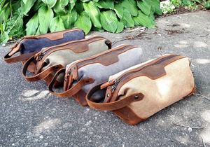 Leather Canvas Toiletry Bag Waterproof Travel Organizer Cosmetic Kit Large Capacity Bag LCTB-0018 - Product Image 5