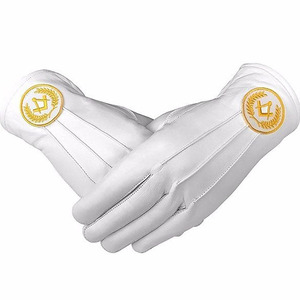 Guantes de Algodón Blancos Bordados Masónicos Reutilizables en Oferta - Product Image 4