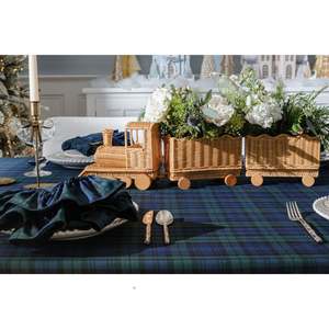 Wholesale Charming <b>Rattan</b> Train Set Woven Wicker Train Decor Accent For <b>Dining</b> <b>Table</b> Restaurant And Party Decoration - Product Image 4
