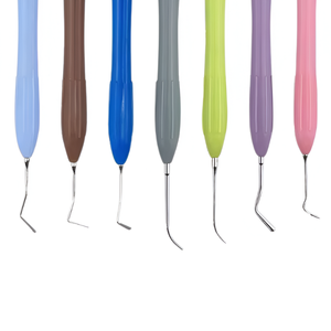 Instruments de restauration dentaire en composite, style LM, manche ergonomique en silicone, kit de 7 pièces, manuel, codage couleur, certifié CE - Product Image 3