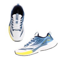 Chaussures de course bleues et blanches pour hommes, baskets basses à lacets, chaussures de sport respirantes, chaussures athlétiques à semelle amortie