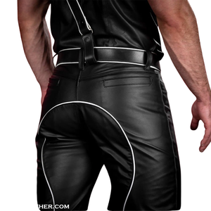 Pantalon d'uniforme en cuir blanc de haute qualité avec liseré élégant pour une apparence audacieuse et tendance - Product Image 5