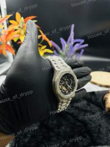 Reloj de Lujo Hip Hop con Diamantes Cultivados en Laboratorio y Acero Inoxidable, Esqueleto, Automático, Mecánico, Unisex - Product Image 3