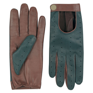 Guantes de Cuero Azul Marino Personalizados al por Mayor – Guantes de Conducción Perforados de Cuero Genuino Suave – Guantes Transpirables de Alta Calidad OEM/ODM para Automóvil - Product Image 4