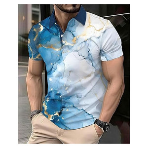 Polo Deportivo para Hombre, Diseño de Rayas Diagonales Rojas, Tejido Atlético que Absorbe la Humedad, Manga Corta, Transpirable y Ligero - Product Image 2