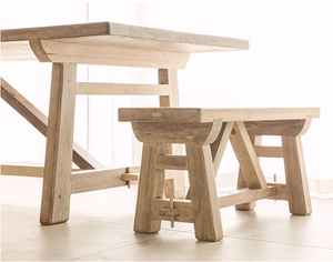 Banc de patio en bois rustique, sièges de repas extérieurs, finition naturelle vieillie durable, style ferme moderne, capacité 2 personnes - Product Image 1
