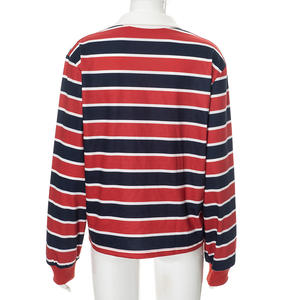 Fashion Contrast <b>Striped</b> <b>Long</b> <b>Sleeve</b> Tops Women's Patchwork <b>Shirts</b> - Product Image 6