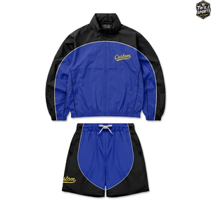 Ensemble coupe-vent réversible personnalisé et respirant avec fermeture éclair, survêtement léger, tenue de sport, course à pied, gym, streetwear - Product Image 1