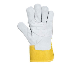 Genuine Leather Men's Heat Resistant Touchscreen Breathable Silicone-Free Safety <b>Gloves</b> Solid Color - Product Image 3