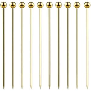 Set di 15 Agitatori per Cocktail in Acciaio Inox Dorato da 4,3 Pollici, Spiedini per Martini in Metallo - Product Image 1