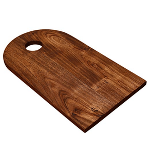 Planche à découper de luxe de designer avec plateau en bois double finition et plateau inspiré du marbre noir avec poignée de suspension - Product Image 5