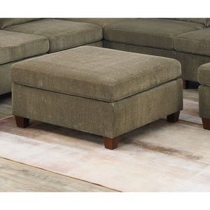 Divano Angolare Modulare Contemporaneo in Tessuto Chenille Color Beige con Pouf per Arredamento Soggiorno - Product Image 2