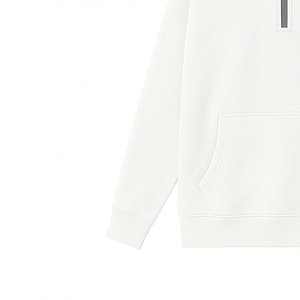 Sudadera de invierno para mujer con cremallera de un cuarto, corte holgado informal, forro polar, media cremallera con bolsillo canguro frontal, 100% algodón - Product Image 2
