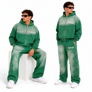 Conjunto de Joggers OEM Streetwear con Estampado Puff, Lavado Ácido, Estilo Baggy Oversize de Pierna Ancha - Product Image 5