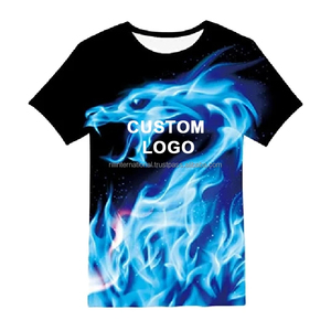 <b>Mens</b> Custom Logo Blue <b>Striped</b> Pattern Quick Dry <b>T</b>-<b>Shirt</b> Short Sleeve O-Neck Polyester Knit Casual Regular Fit 180g - Product Image 1